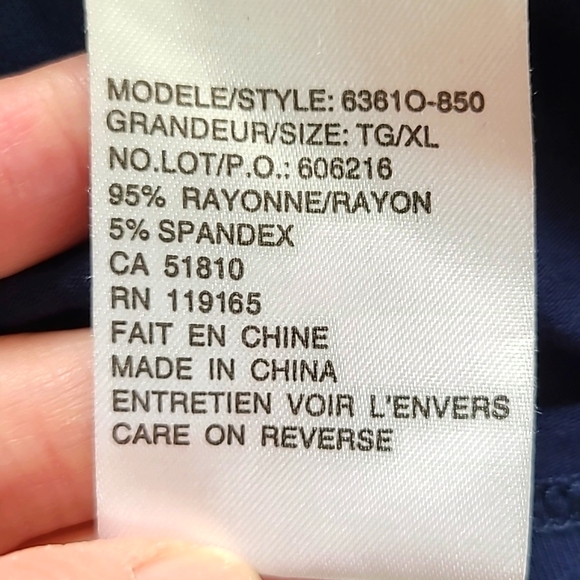 Tribal Deep Blue Blouse, 3/4 Length Sleeves, Bohemian Top, Size XL - Picture 6 of 8